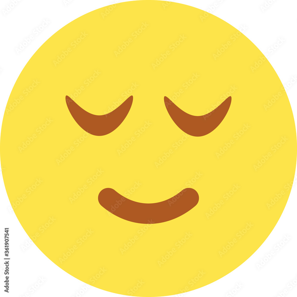 Fototapeta premium Relieved Face Emoji / Emoticon