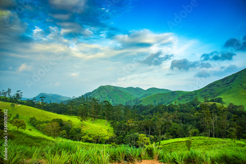 mountain landscape with blue sky