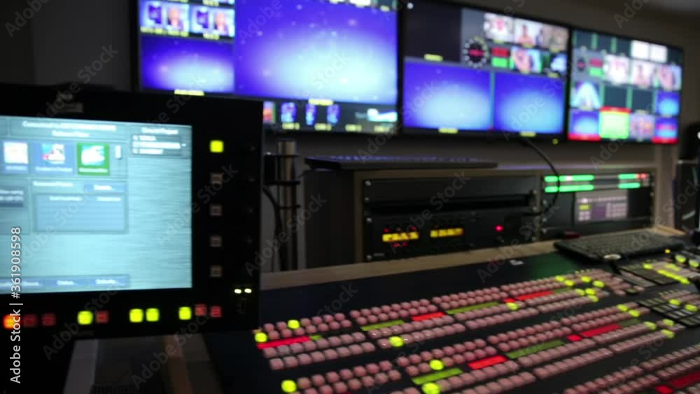 Director broadcast video mixer operation - dolly track 
