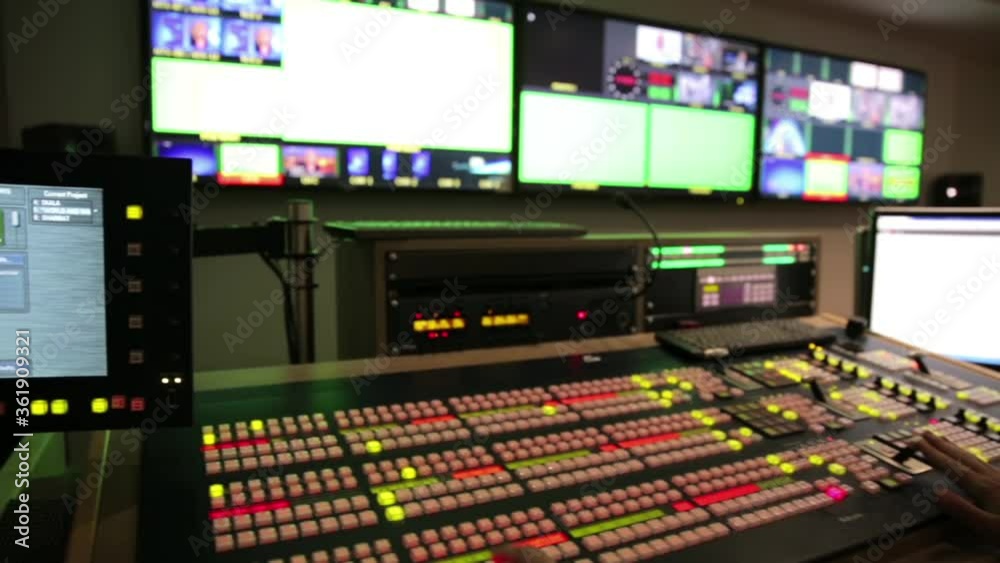 Director broadcast video mixer operation - dolly track 