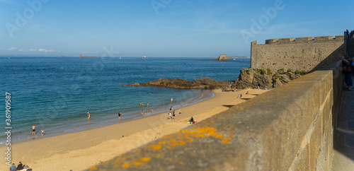 Walking in San Malo town French attraction