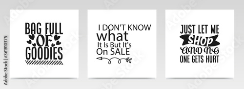Tote bag and sign making quotes letter typography set illustration.