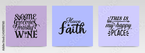 Tote bag and sign making quotes letter typography set illustration.