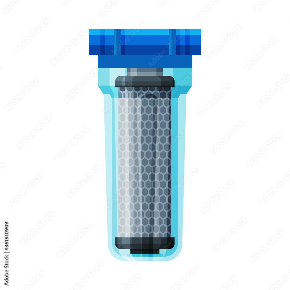 Water Filter, Clean Water Special Modern Technology Equipment Vector Illustration on White Background