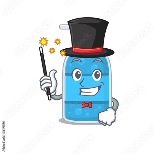 A gorgeous smart Magician of hand wash gel cartoon design style
