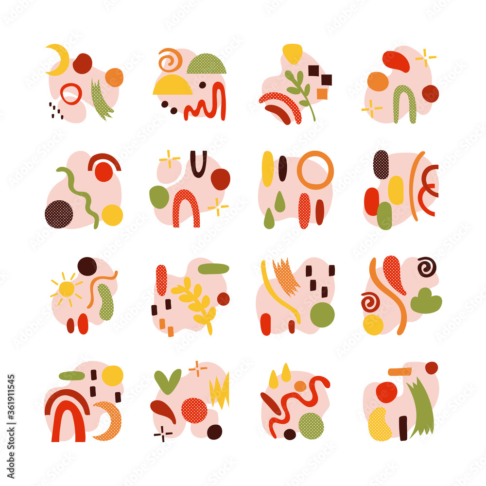 bundle of contemporary arts works set icons bundle of contemporary arts works set icons