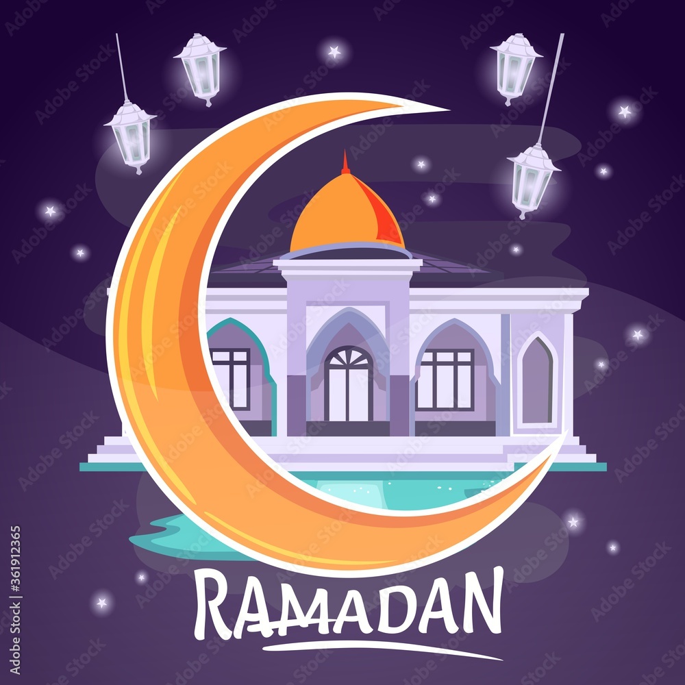 Ramadan kareem. scene with mosque