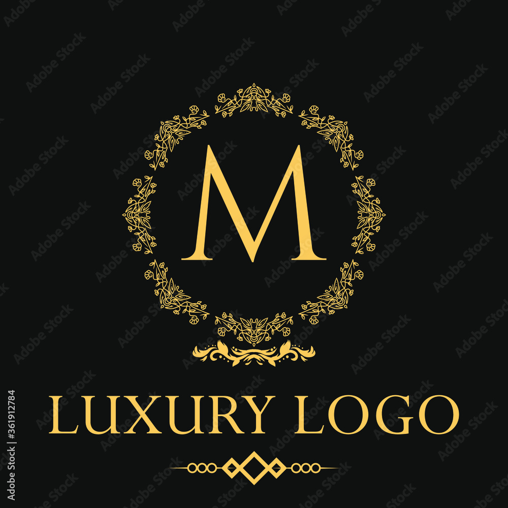 Luxury logo. Premium elegant initial letter design template for restaurant, hotel, boutique, cafe, Hotel, Heraldic, Jewelry, Fashion and other business Luxury logo. Premium elegant initial letter design template for restaurant, hotel, boutique, cafe, Hotel, Heraldic, Jewelry, Fashion and other business