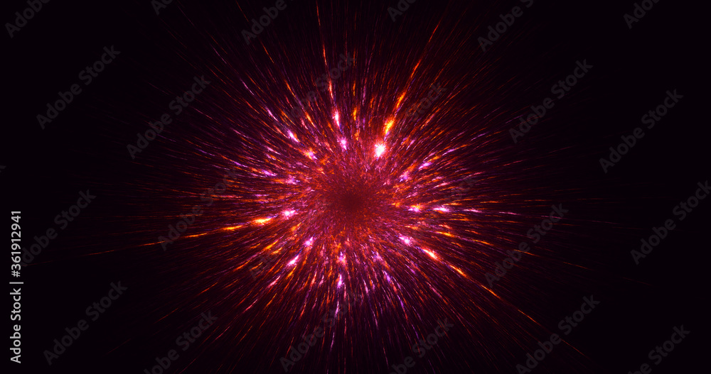 3D rendering abstract red fractal light background 3D rendering abstract red fractal light background