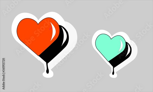 vector drawing heart - sticker icon