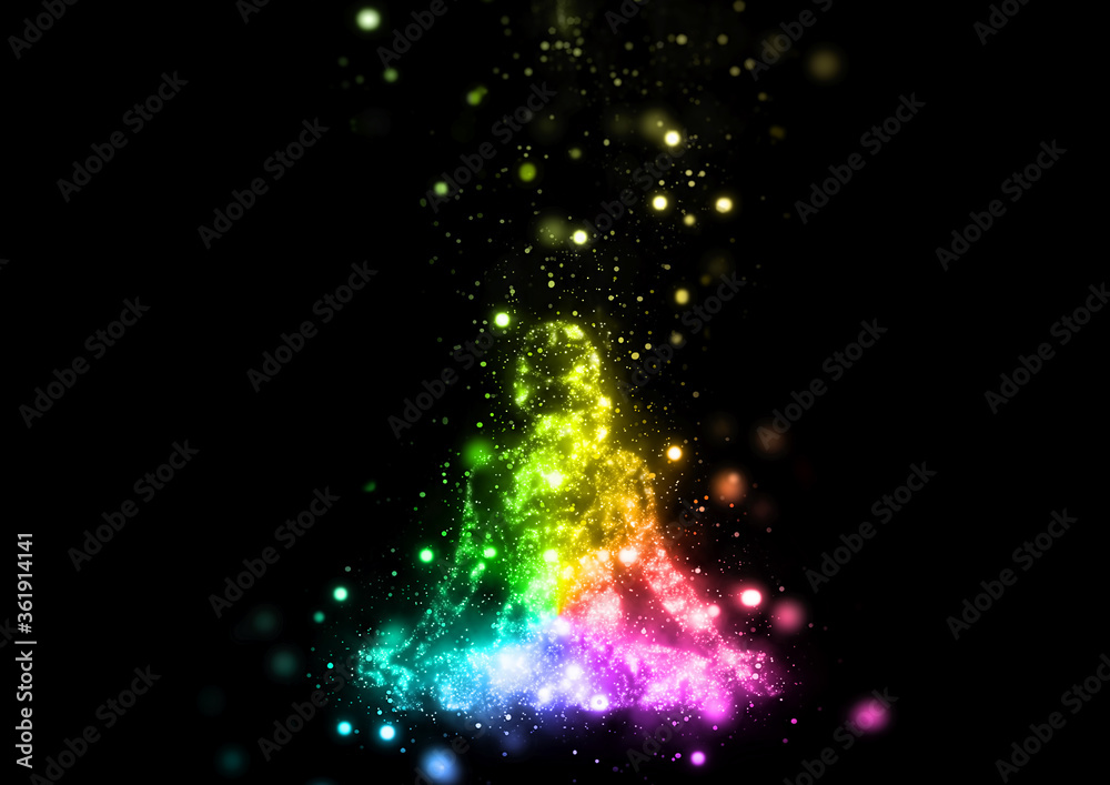 虹色に光輝く瞑想する抽象的な女性のイラスト Illustration Stock Adobe Stock 虹色に光輝く瞑想する抽象的な女性のイラスト Illustration Stock Adobe Stock