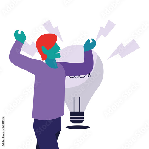man with concept and creation ideas