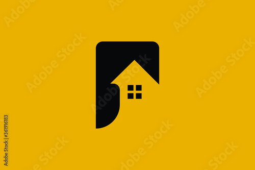 Logo design of P PP in vector for construction, home, real estate, building, property. Minimal awesome trendy professional logo design template on black background.