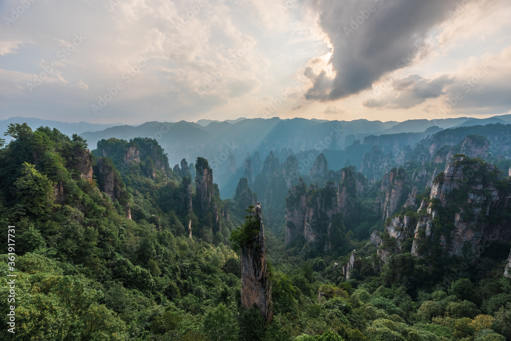 Obraz premium Beautiful natural landscape of Zhangjiajie National Forest Park, Hunan Province, China.