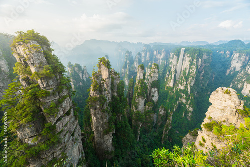 Asian tourist attraction, traveling in China Zhangjiajie National Forest Park.