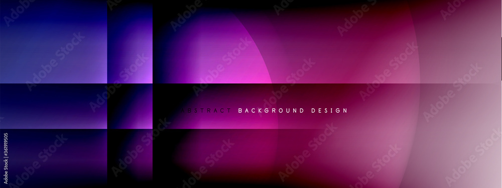 Vector abstract background - circle and cross on fluid gradient with shadows and light effects. Techno or business shiny design templates for text