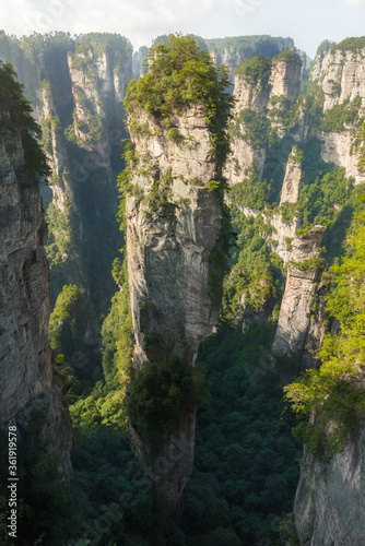 Asian tourist attraction  traveling in China Zhangjiajie National Forest Park.