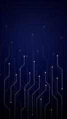 Abstract futuristic circuit board or blockchain network concept illustration. High resolution electronics, technology or computer connection concept blue background.