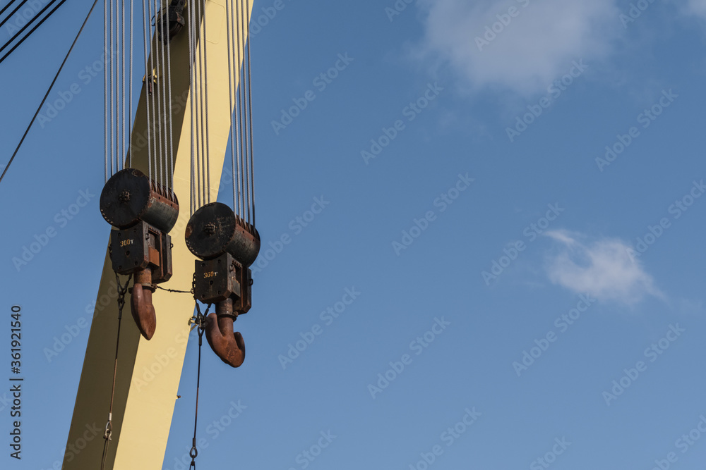 Schwerlastkran Detailaufnahme Schwerlastkran Detailaufnahme
