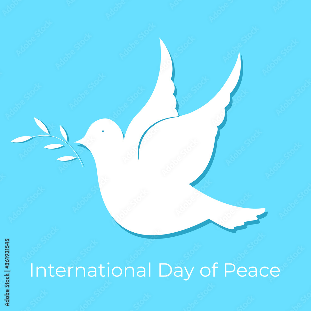White dove. Design for the Day of Peace.