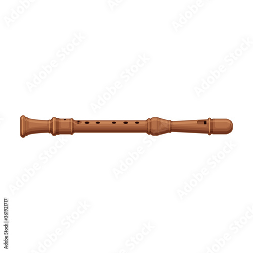 Flute vector icon.Cartoon vector icon isolated on white background flute.
