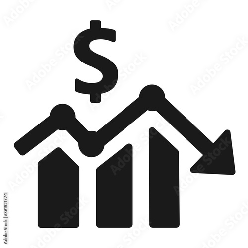 Business loss graph icon