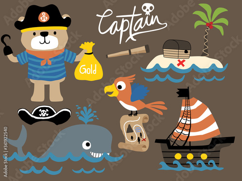 vector set of pirate cartoon