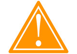 Icono naranja de advertencia  con exclamación. 