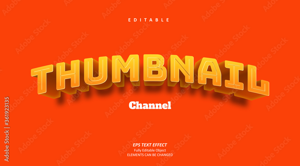 Obraz 3D Game Thumbnail Channel Text Effect Editable Premium Vector