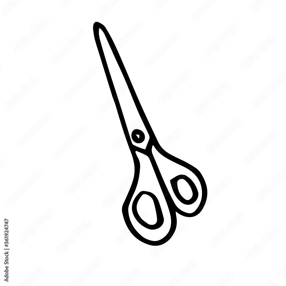 doodle hand-drawn scissors school