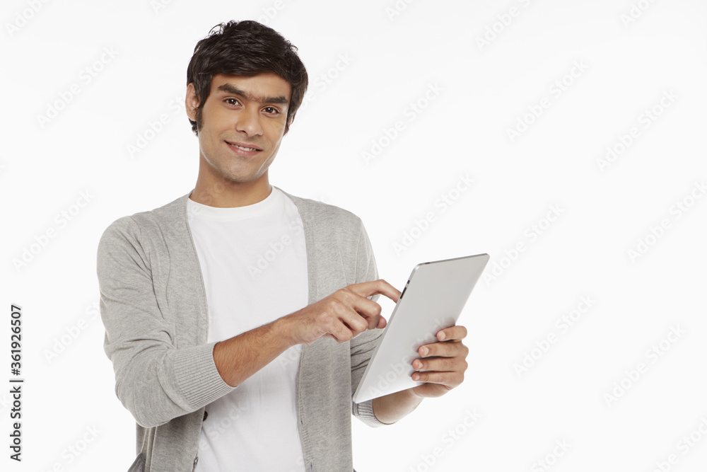 Man using a digital tablet Man using a digital tablet