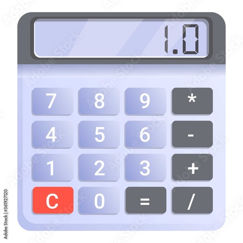 Accounting calculator icon. Cartoon of accounting calculator vector icon for web design isolated on white background © nsit0108