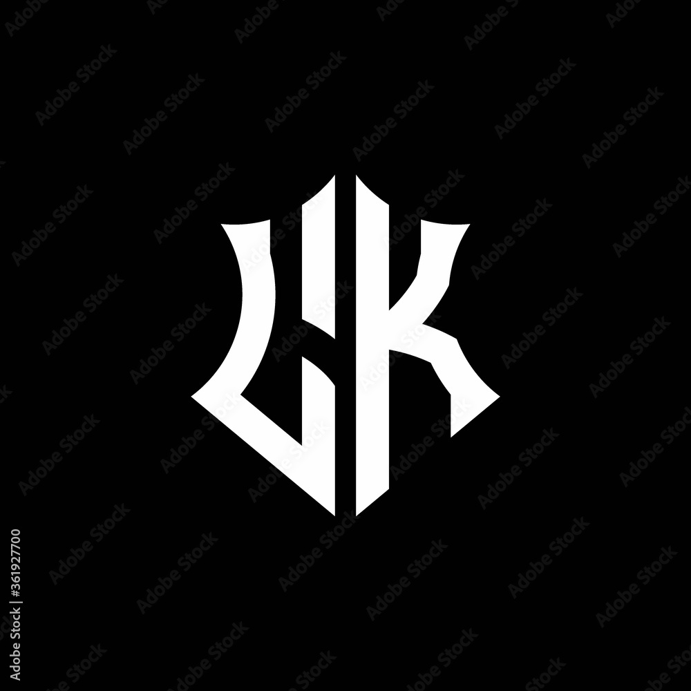 LK monogram logo with a sharp shield style Stock Vector | Adobe Stock