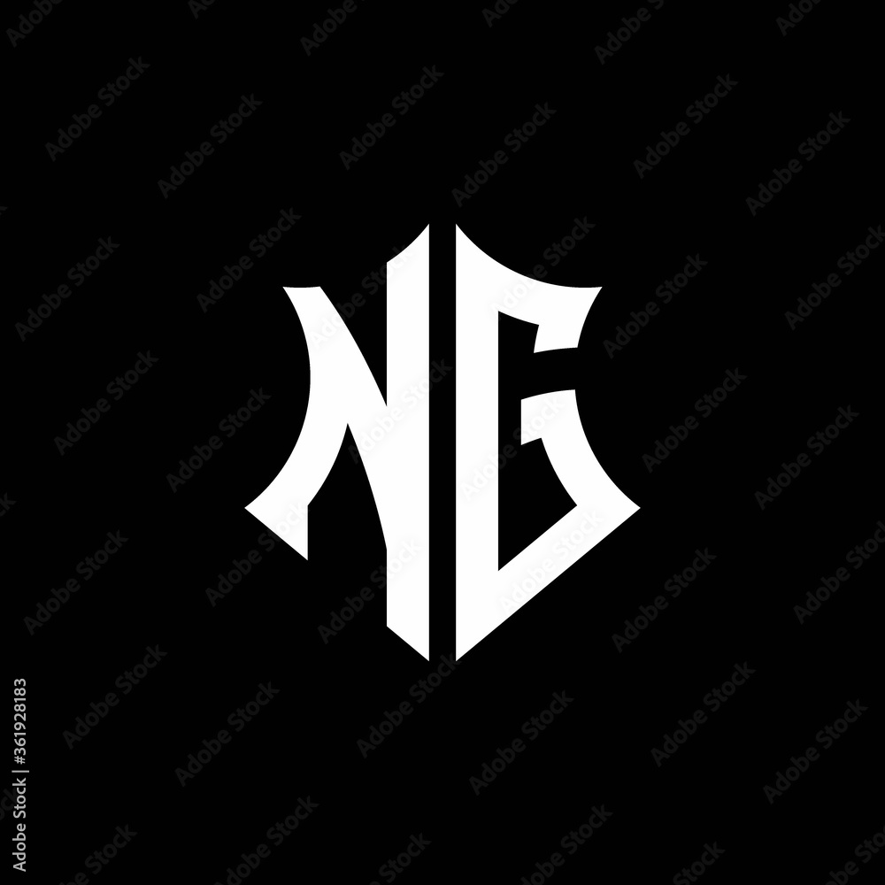 NG monogram logo with a sharp shield style NG monogram logo with a sharp shield style