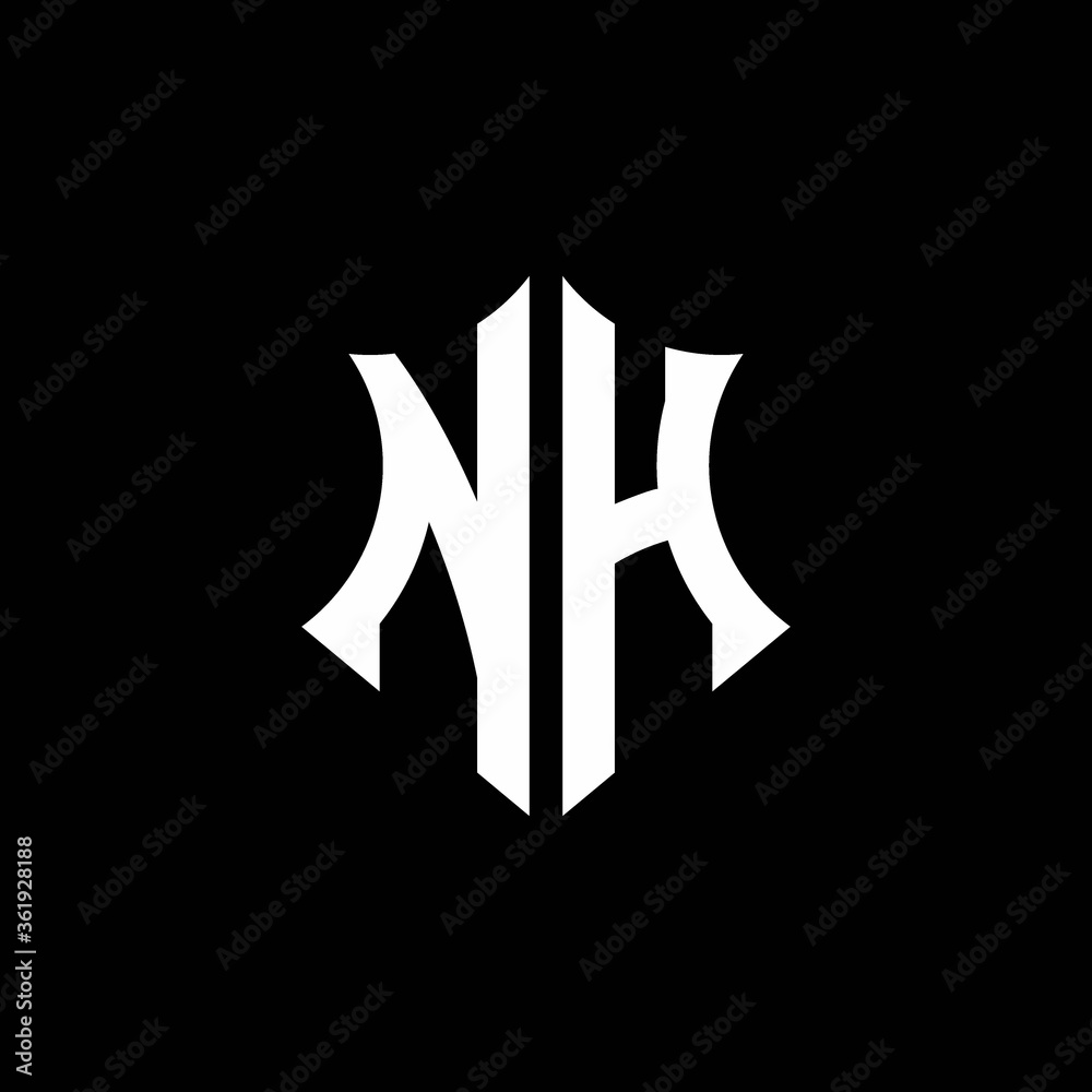 NH monogram logo with a sharp shield style NH monogram logo with a sharp shield style