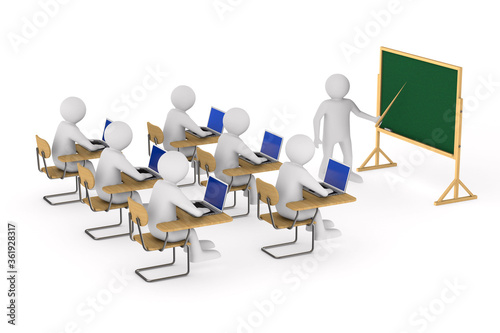 students and teacher on whi...