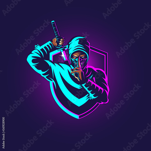 Ninja eSport insignia vector illustration
for commercial use