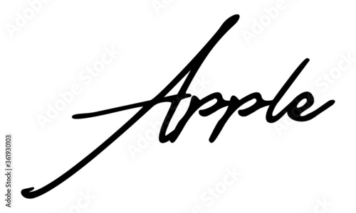 Apple Handwritten Font Calligraphy Black Color Text on White Background