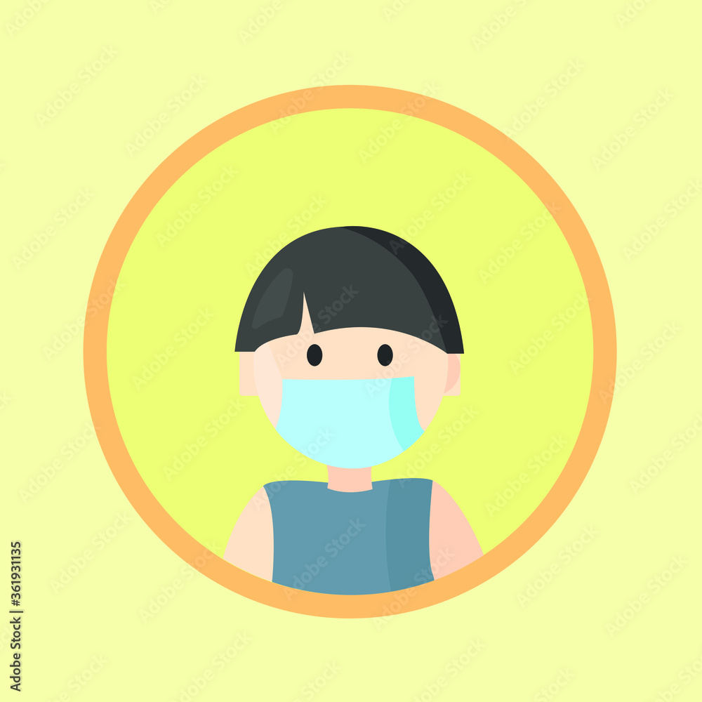 Stay at home boy. Covid -19 From Virus. vector illustration Stay at home boy. Covid -19 From Virus. vector illustration