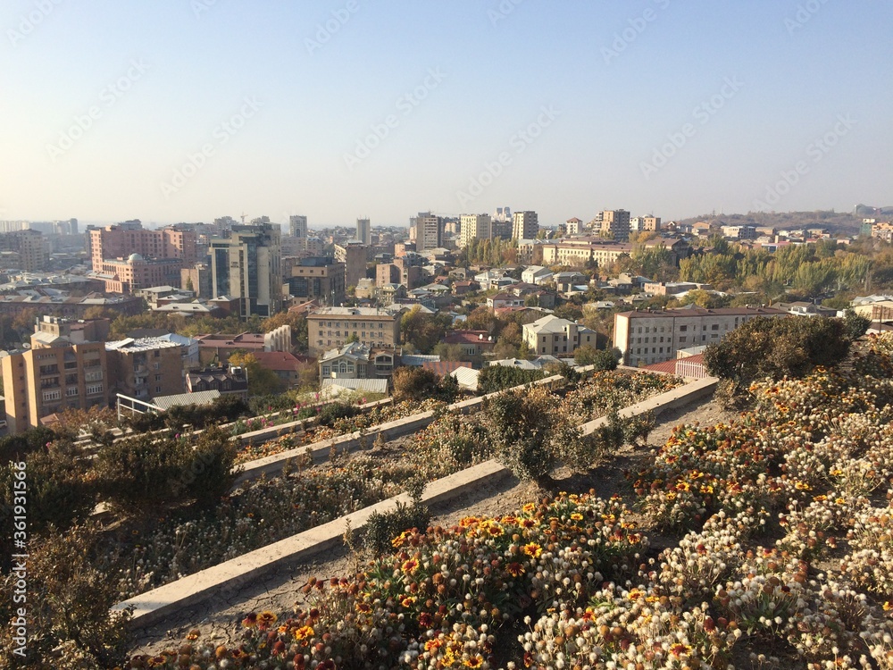 Naklejka premium View of the city in the Caucasus