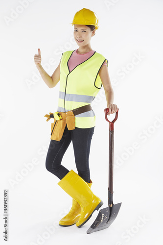 Construction worker smiling and posing