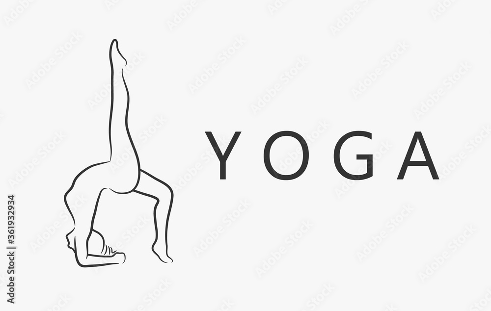 Yoga woman in yoga posture. Yoga woman line art vector illustration. Yoga woman in yoga posture. Yoga woman line art vector illustration.