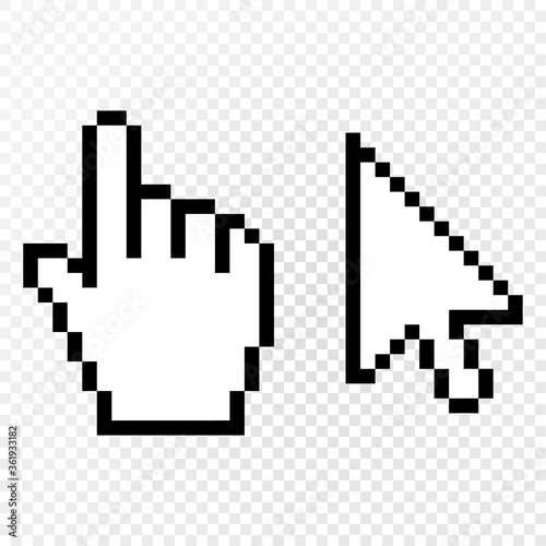 Set of 2 pixel cursors. Vector eps10.
