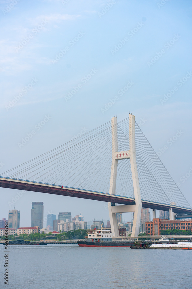 Nanpu Bridge, one of the biggest bridge over Huangpu River, in Shanghai, China.