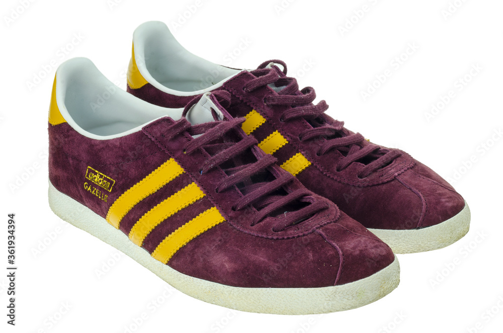 London, England - May 08, 2015: Pair of Adidas Gazelle Tennis Trainers,  Adidas are a German Sports manufacturer founded in 1924 Stock Photo | Adobe  Stock