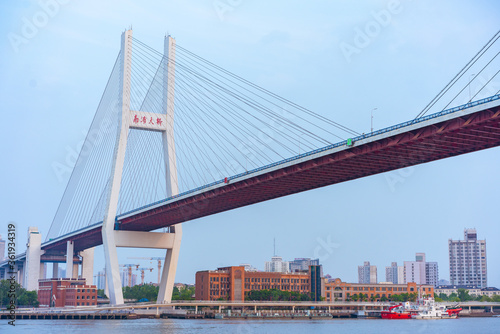 Nanpu Bridge, one of the biggest bridge over Huangpu River, in Shanghai, China.