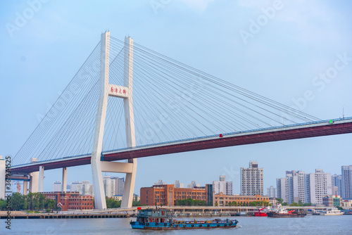 Nanpu Bridge, one of the biggest bridge over Huangpu River, in Shanghai, China.
