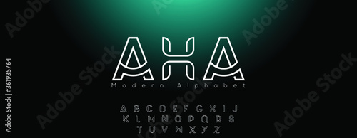 Abstract minimal modern alphabet line font. Minimal slim typography monogram fonts style. Vector illustration and tech font.