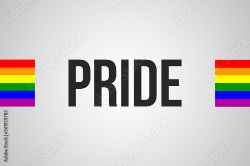 Free Download LGBT rainbow colored flag with pride word in black. Concept Gay Pride. Sticker, print, logo typography design. - GFXLoad