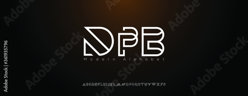 Abstract digital modern line font. Minimal slim typography monogram sport font. Vector illustration and tech font.